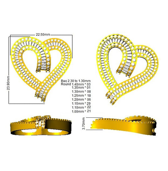 Heart Diamond Necklace in 10K/14K gold and platinum with certified lab-grown or natural diamonds