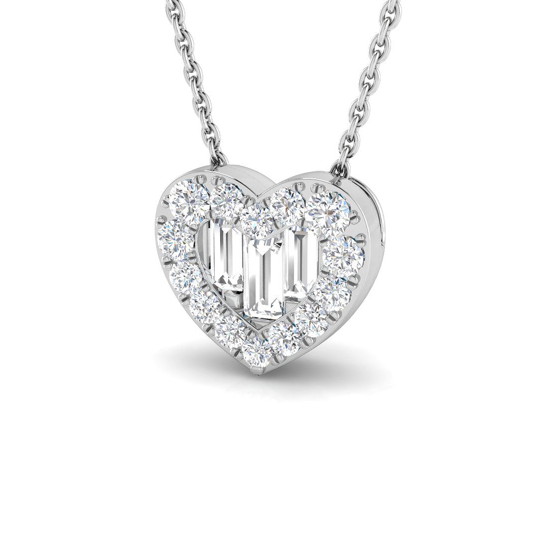 Heart Shaped Diamond Pendant Heart Pendant Without Chain in 10K/14K gold and platinum with certified lab-grown or natural diamonds