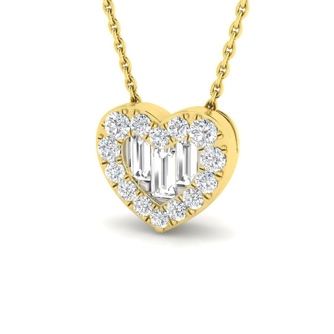Heart Shaped Diamond Pendant Heart Pendant Without Chain in 10K/14K gold and platinum with certified lab-grown or natural diamonds