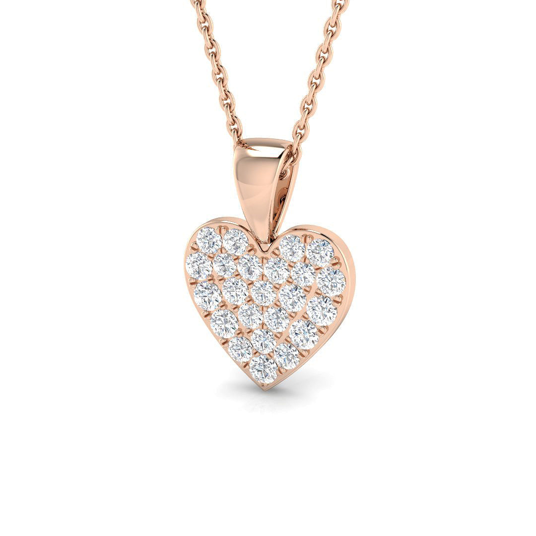 Diamond Heart Pendant in 10K/14K gold and platinum with certified lab-grown or natural diamonds