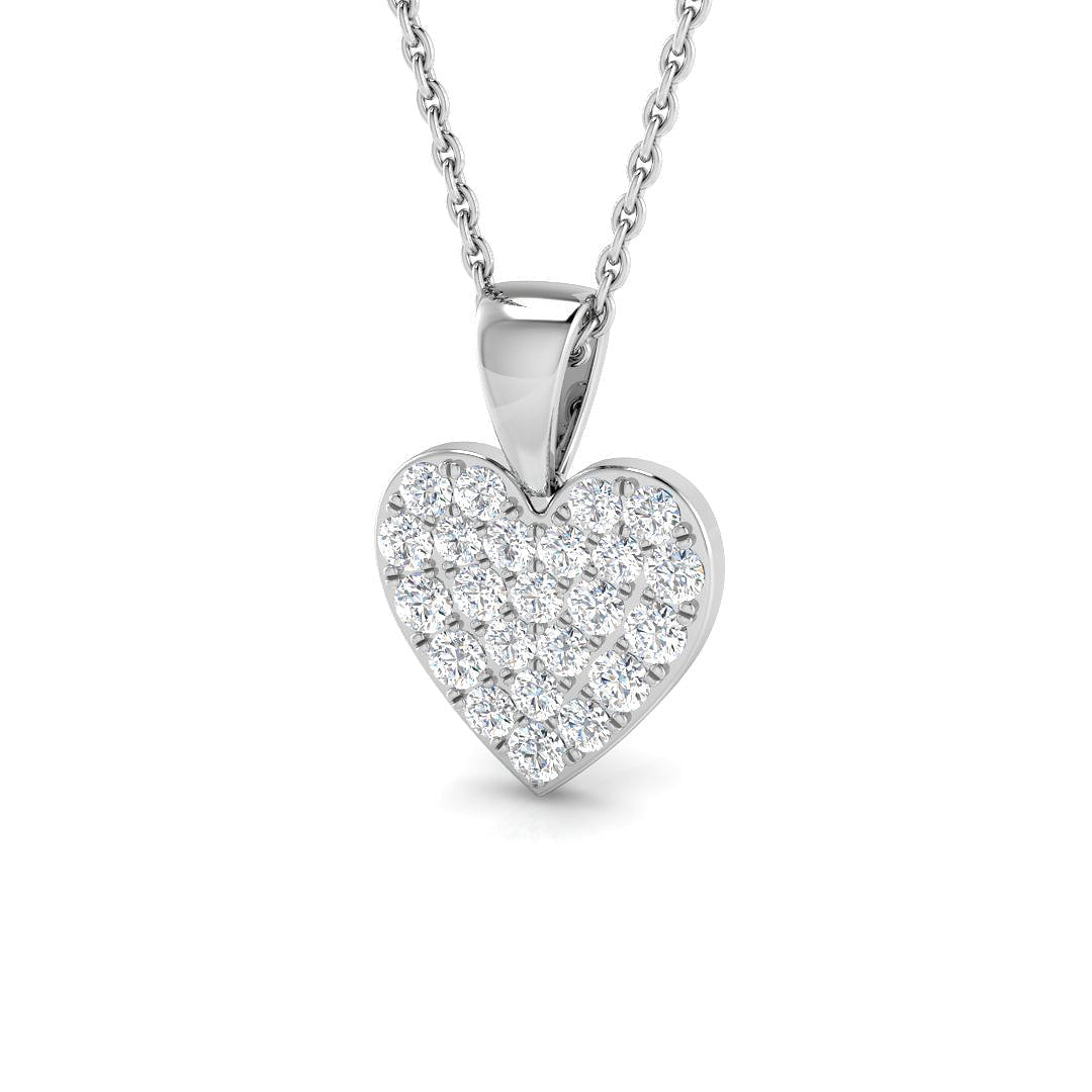 Diamond Heart Pendant in 10K/14K gold and platinum with certified lab-grown or natural diamonds