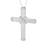 7.00Ct Diamond Cross Pendant with Silver Chain in Gold or in 10K/14K gold and platinum with certified lab-grown or natural diamonds