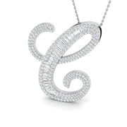 Paved Initial Diamond Pendant in 10K/14K gold and platinum with certified lab-grown or natural diamonds