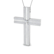 Diamond Cross Pendant in 10K/14K gold and platinum with certified lab-grown or natural diamonds