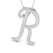 Paved Initial Diamond Pendant Necklace in 10K/14K gold and platinum with certified lab-grown or natural diamonds