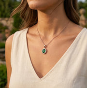 Emerald Diamond Pendant UK in 10K/14K gold and platinum with certified lab-grown or natural diamonds
