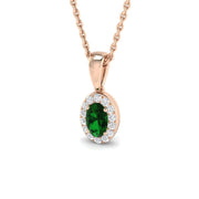 Emerald Diamond Pendant UK in 10K/14K gold and platinum with certified lab-grown or natural diamonds