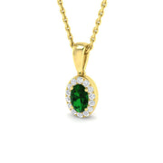 Emerald Diamond Pendant UK in 10K/14K gold and platinum with certified lab-grown or natural diamonds