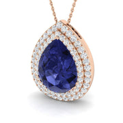 Tanzanite Diamond Pendant in 10K/14K gold and platinum with certified lab-grown or natural diamonds