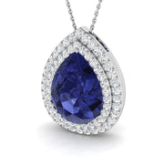 Tanzanite Diamond Pendant in 10K/14K gold and platinum with certified lab-grown or natural diamonds