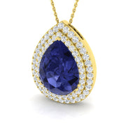 Tanzanite Diamond Pendant in 10K/14K gold and platinum with certified lab-grown or natural diamonds