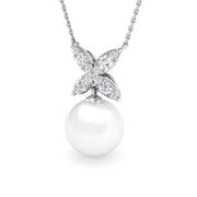 Diamond Pearl Pendant 4.5ct in 10K/14K gold and platinum with certified lab-grown or natural diamonds