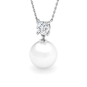 Gemstone Pearl Necklace 2.5ct to 6.5ct Gold in 10K/14K gold and platinum with certified lab-grown or natural diamonds