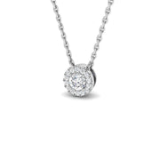 Maggie Round Diamond Halo Pendant 0.1ct to 0.75ct Gold (Without Chain ) in 10K/14K gold and platinum with certified lab-grown or natural diamonds