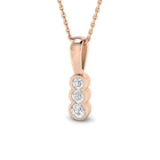 Three Stone Graduated Diamond Journey Pendant Necklace - Bezel Setting in 10K/14K gold and platinum with certified lab-grown or natural diamonds