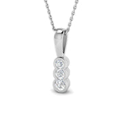 Three Stone Graduated Diamond Journey Pendant Necklace - Bezel Setting in 10K/14K gold and platinum with certified lab-grown or natural diamonds