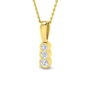 Three Stone Graduated Diamond Journey Pendant Necklace - Bezel Setting in 10K/14K gold and platinum with certified lab-grown or natural diamonds