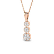 Three-Stone Diamond Pendant in 10K/14K gold and platinum with certified lab-grown or natural diamonds