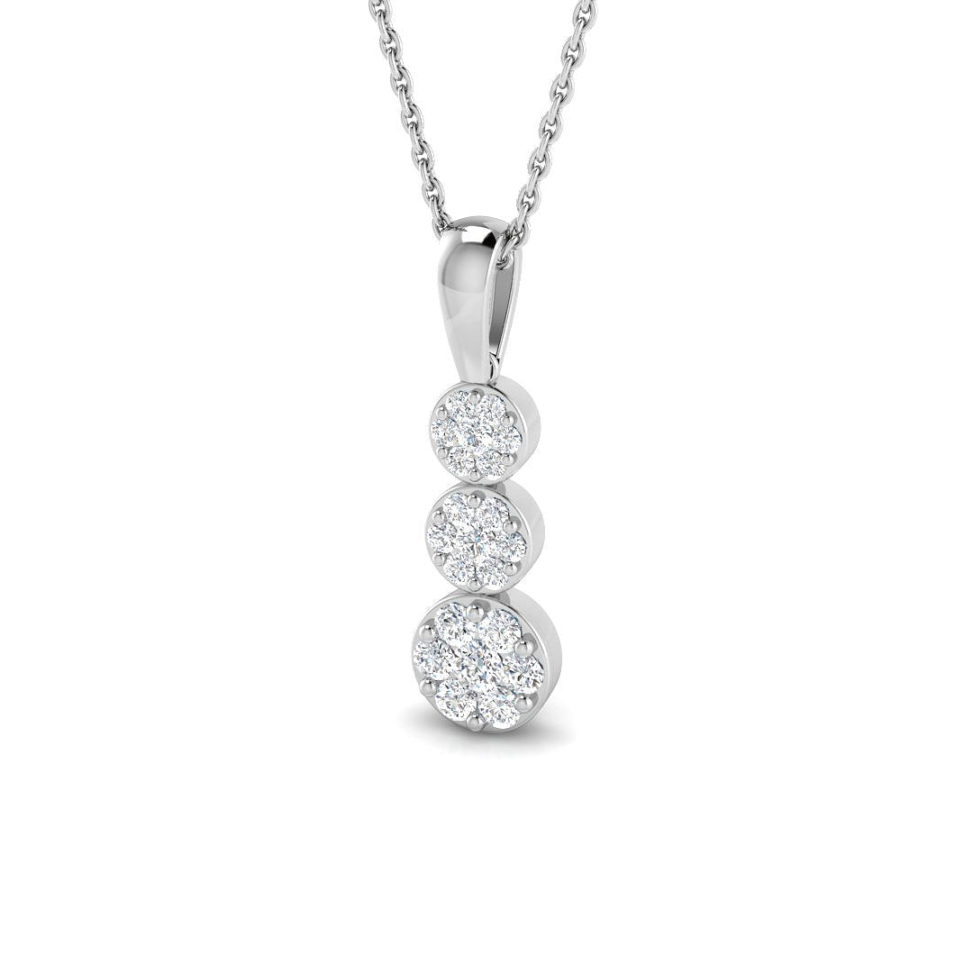 Three-Stone Diamond Pendant in 10K/14K gold and platinum with certified lab-grown or natural diamonds