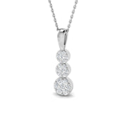 Three-Stone Diamond Pendant in 10K/14K gold and platinum with certified lab-grown or natural diamonds