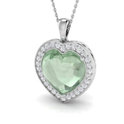 Amethyst Heart Diamond Pendant 9.5ct Gold & Platinum Necklace (Without Chain) in 10K/14K gold and platinum with certified lab-grown or natural diamonds