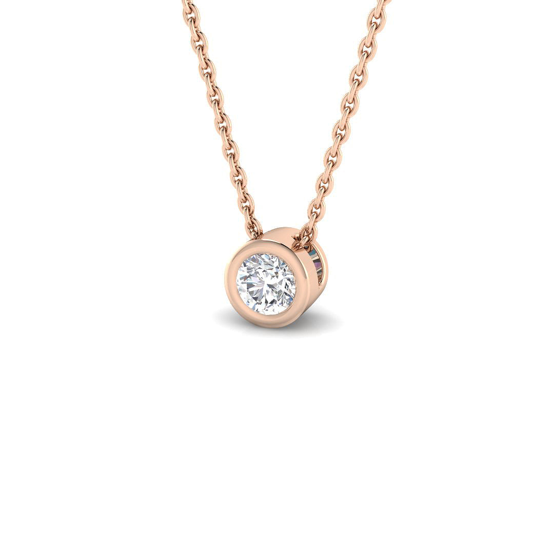 Round Diamond Solitaire Pendant 0.15ct-0.75ct Gold (Without Chain ) in 10K/14K gold and platinum with certified lab-grown or natural diamonds