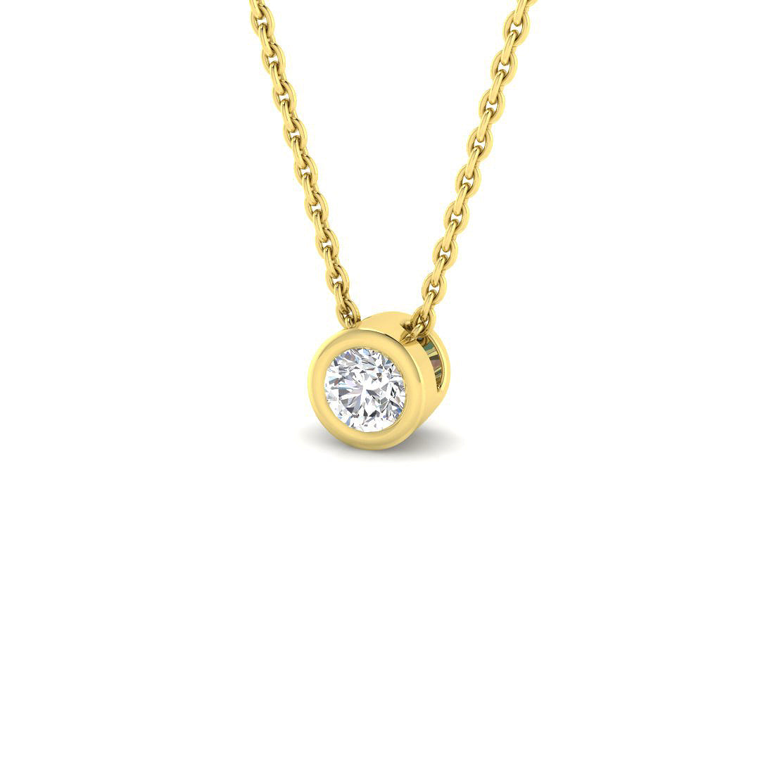 Round Diamond Solitaire Pendant 0.15ct-0.75ct Gold (Without Chain ) in 10K/14K gold and platinum with certified lab-grown or natural diamonds
