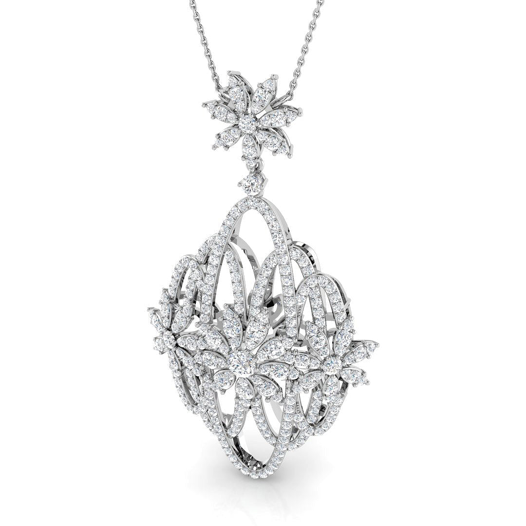 Diamond Pendant Necklace 3ct in 10K/14K gold and platinum with certified lab-grown or natural diamonds