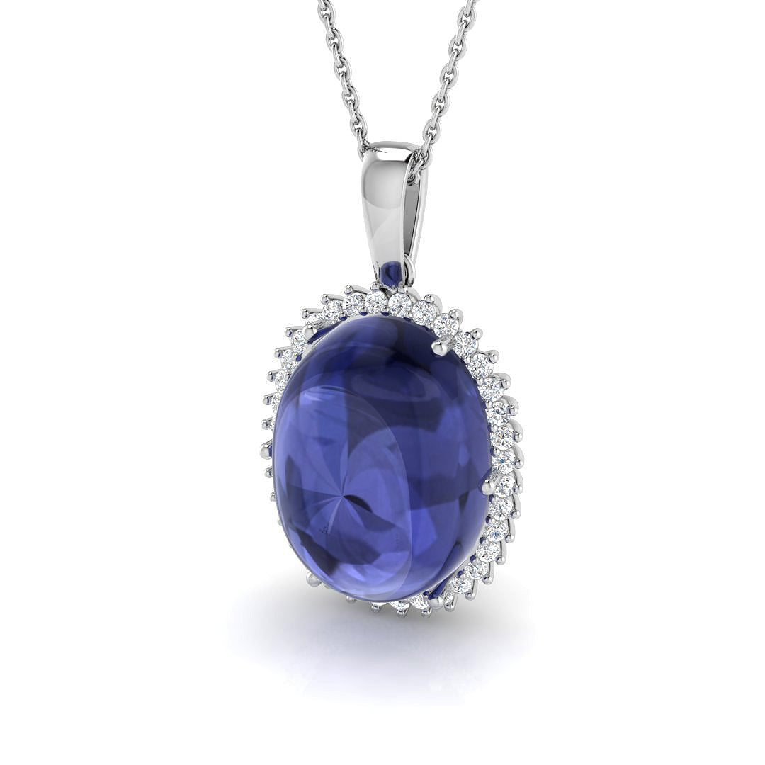 Luxury Tanzanite Diamond Pendant in 12K Gold Without Chain in 10K/14K gold and platinum with certified lab-grown or natural diamonds