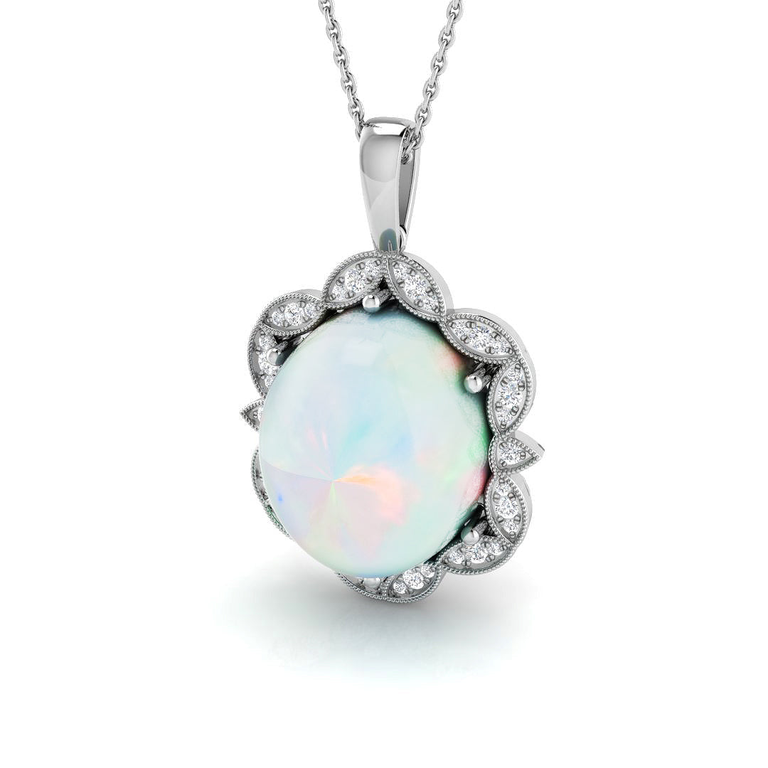 Brawn Opal Pendant 8.5ct Gold (Without Chain ) in 10K/14K gold and platinum with certified lab-grown or natural diamonds