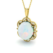Brawn Opal Pendant 8.5ct Gold (Without Chain ) in 10K/14K gold and platinum with certified lab-grown or natural diamonds