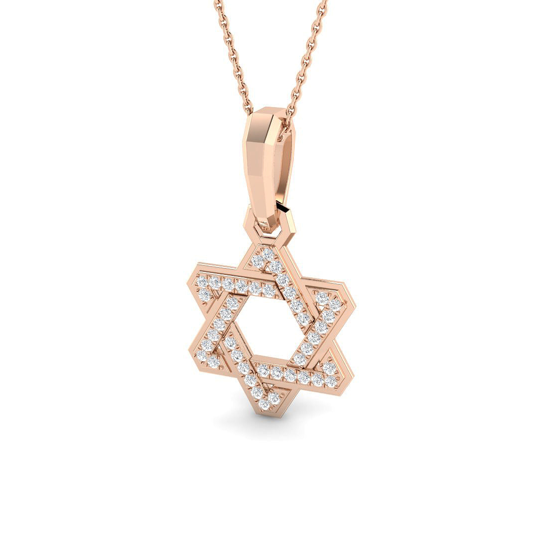 Star of David Fancy Diamond Pendant Gold (Without Chain) in 10K/14K gold and platinum with certified lab-grown or natural diamonds