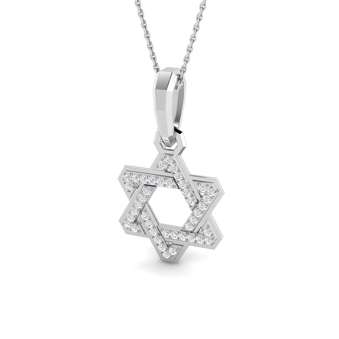 Star of David Fancy Diamond Pendant Gold (Without Chain) in 10K/14K gold and platinum with certified lab-grown or natural diamonds