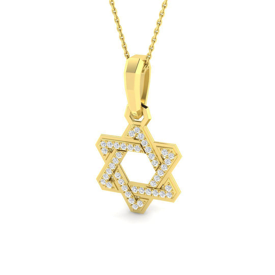 Star of David Fancy Diamond Pendant Gold (Without Chain) in 10K/14K gold and platinum with certified lab-grown or natural diamonds