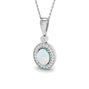 Opal Diamond Pendant Necklace 1ct in 10K/14K gold and platinum with certified lab-grown or natural diamonds