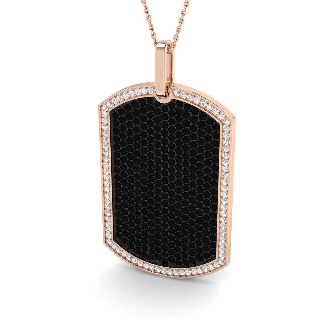 Black Onyx & Diamond Pendant 4ct in 10K/14K gold and platinum with certified lab-grown or natural diamonds