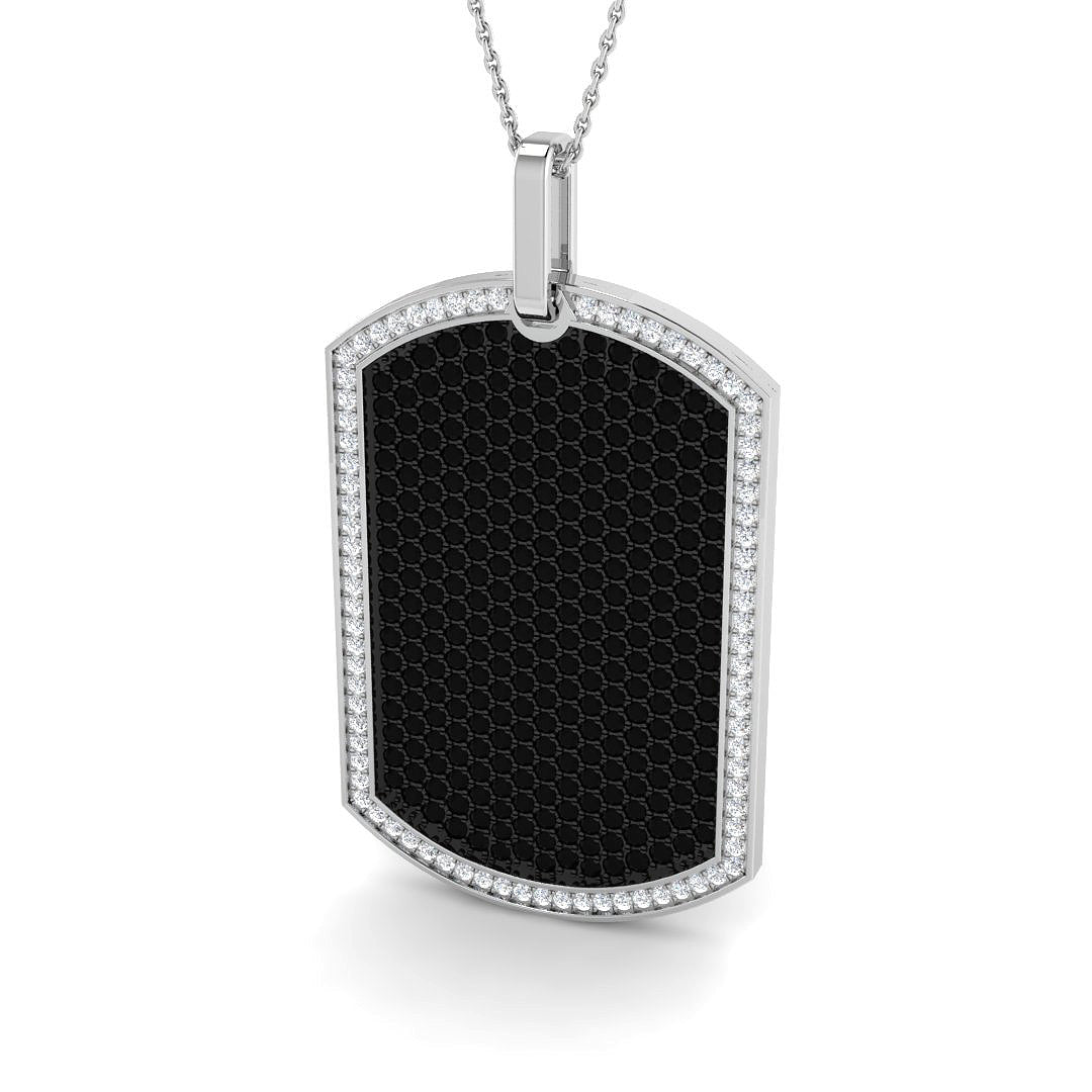 Black Onyx & Diamond Pendant 4ct in 10K/14K gold and platinum with certified lab-grown or natural diamonds