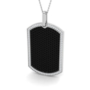 Black Onyx & Diamond Pendant 4ct in 10K/14K gold and platinum with certified lab-grown or natural diamonds