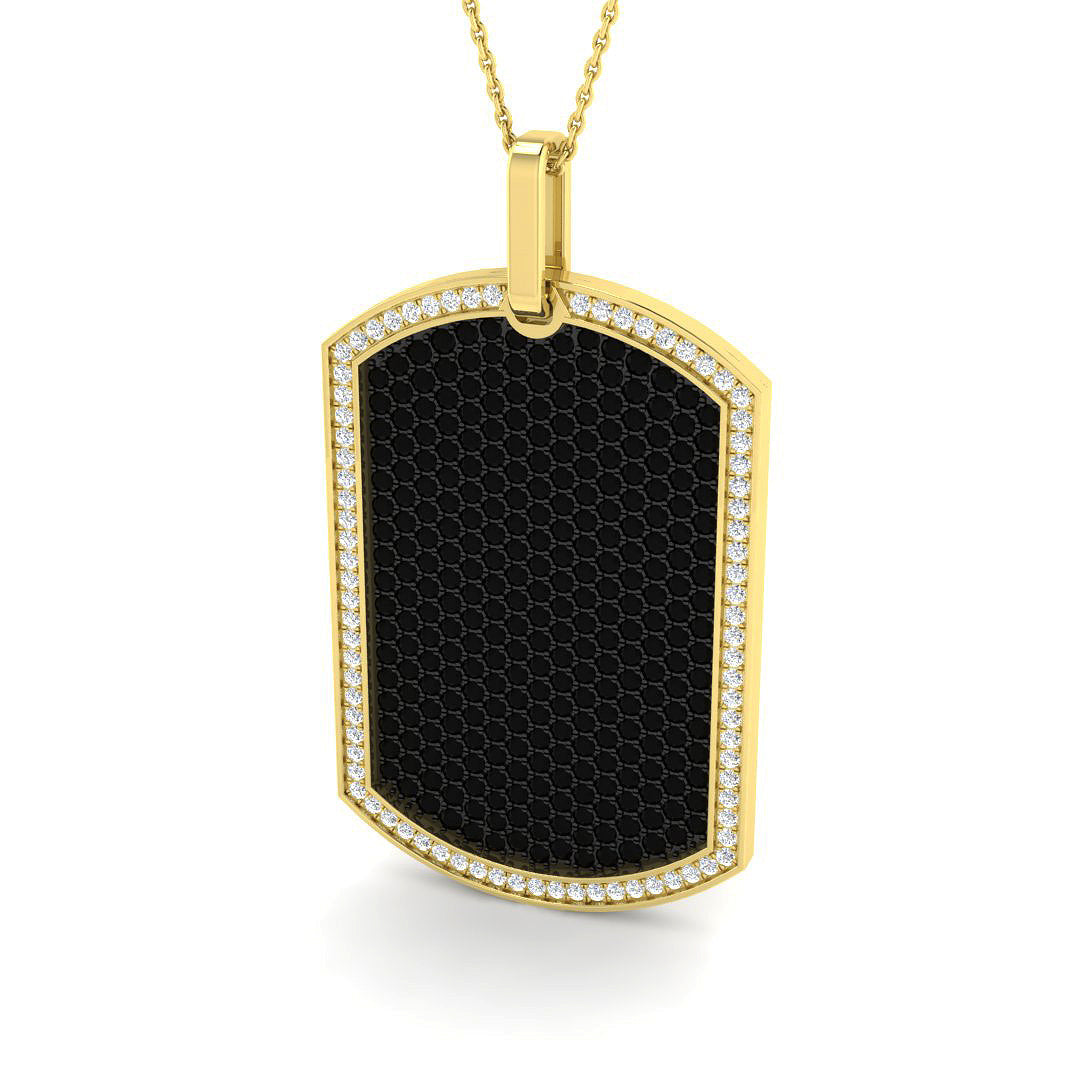 Black Onyx & Diamond Pendant 4ct in 10K/14K gold and platinum with certified lab-grown or natural diamonds
