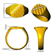 Men’s Vertical Diamond Signet Ring in Gold & in 10K/14K gold and platinum with certified lab-grown or natural diamonds