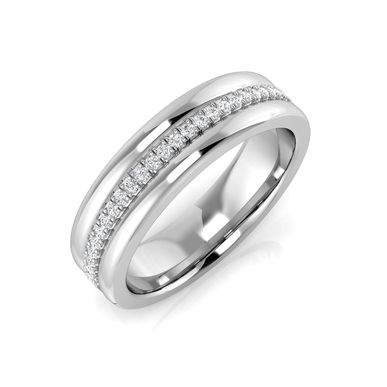 Round Diamond Half Eternity Ring 0.10 ct in 10K/14K gold and platinum with certified lab-grown or natural diamonds