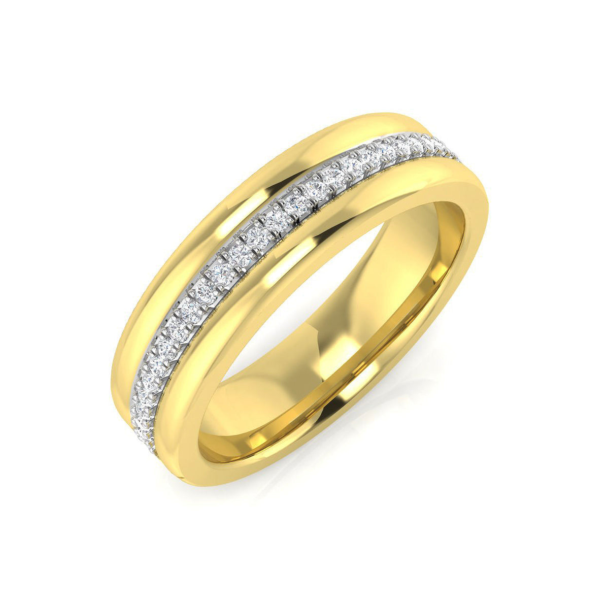 Round Diamond Half Eternity Ring 0.10 ct in 10K/14K gold and platinum with certified lab-grown or natural diamonds