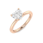 Heart Shape Diamond Solitaire Engagement Ring 1ct in 10K/14K gold and platinum with certified lab-grown or natural diamonds