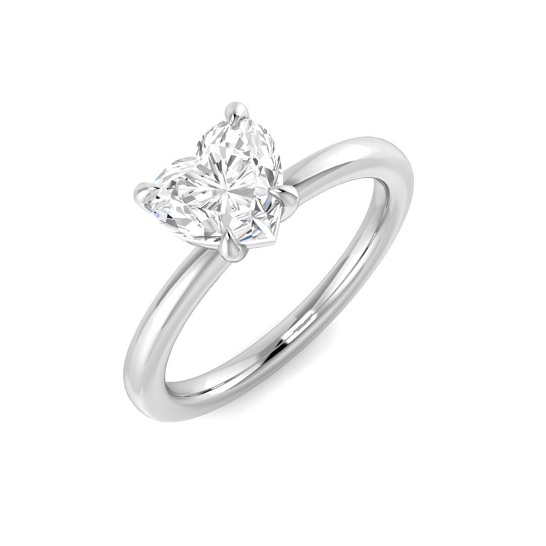 Heart Shape Diamond Solitaire Engagement Ring 1ct in 10K/14K gold and platinum with certified lab-grown or natural diamonds