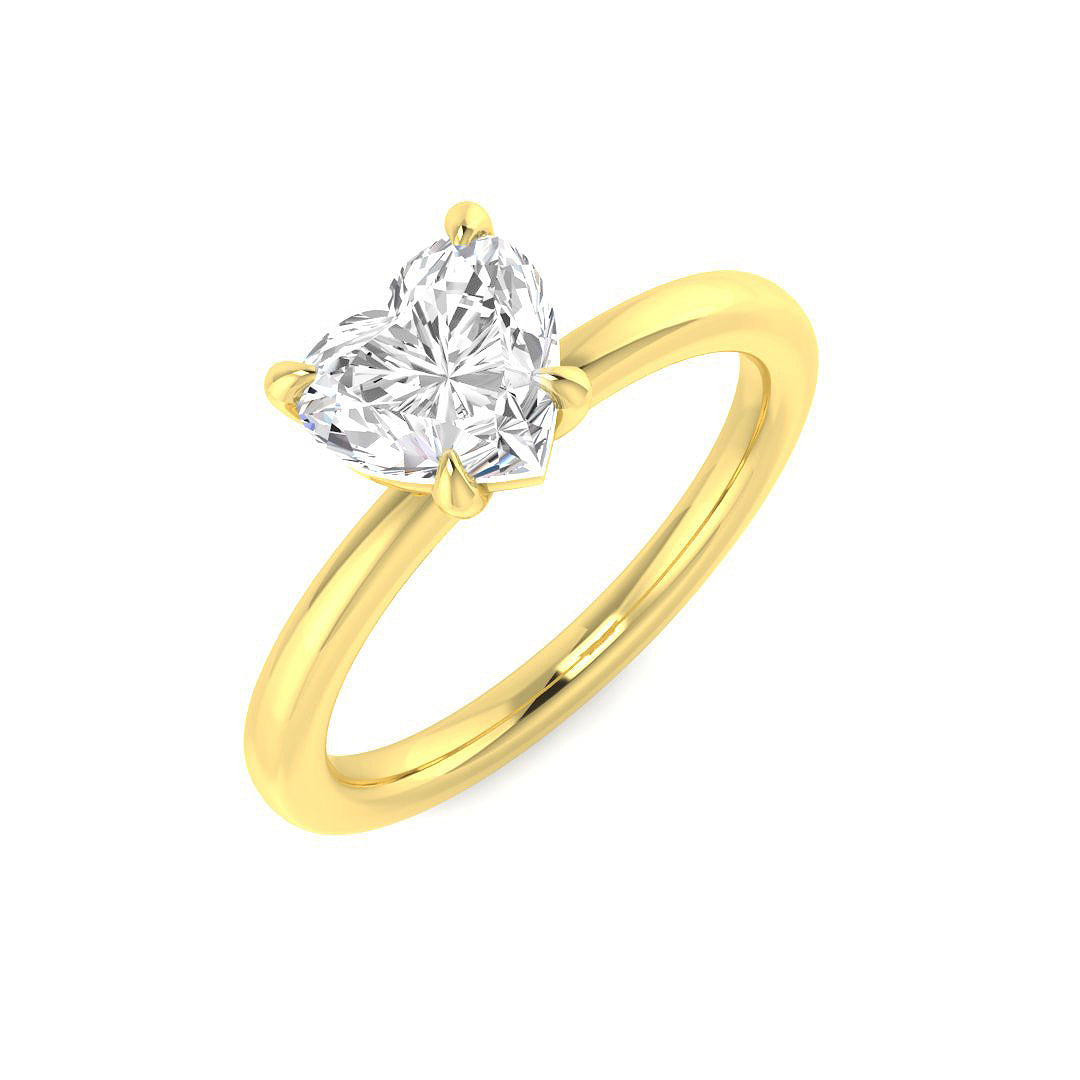 Heart Shape Diamond Solitaire Engagement Ring 1ct in 10K/14K gold and platinum with certified lab-grown or natural diamonds