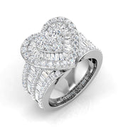 Stunning 3ct Diamond Heart Ring in 10K/14K gold and platinum with certified lab-grown or natural diamonds