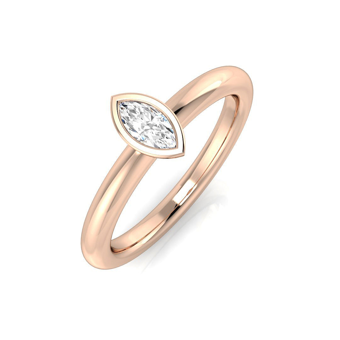 Marquise Diamond Engagement Ring in 10K/14K gold and platinum with certified lab-grown or natural diamonds