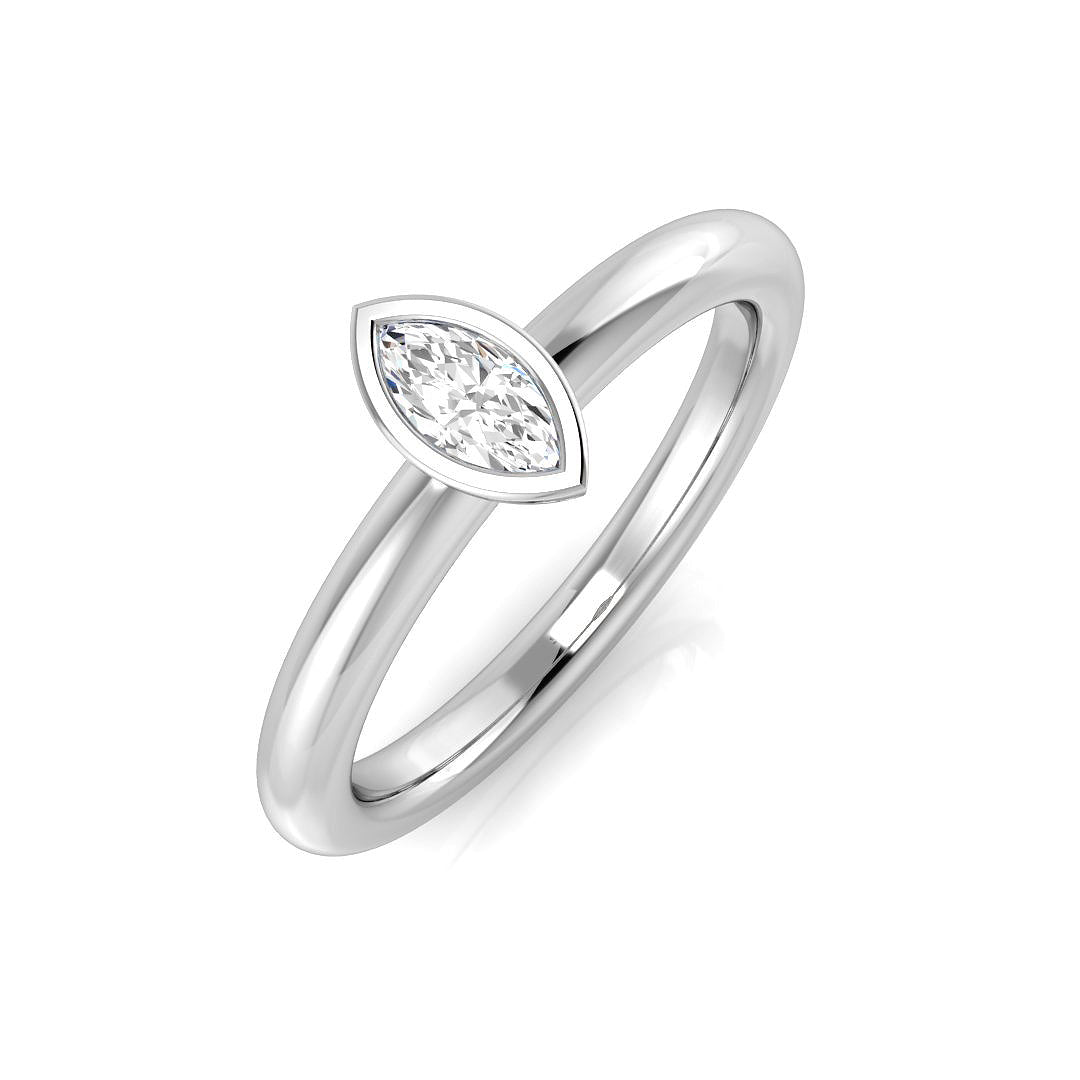 Marquise Diamond Engagement Ring in 10K/14K gold and platinum with certified lab-grown or natural diamonds