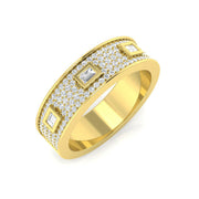 Baguette and Round Cut Diamond Half Eternity Ring. in 10K/14K gold and platinum with certified lab-grown or natural diamonds