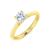 Round Cut Lab Grown Diamond Engagement Ring in 10K/14K gold and platinum with certified lab-grown or natural diamonds